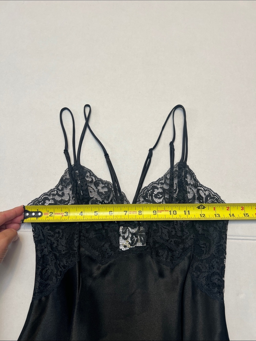 Y2K VICTORIA’S SECRET CROWN GOLD LABEL VAMP GOTH BLACK SLIP DRESS NIGHTIE XS - Picture 11 of 11